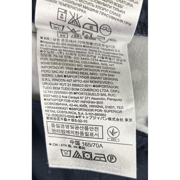 GAP Women's 06 R Flat Front Mid Rise Stretch Slim Crop Pants Navy Polka Dots - Picture 12 of 12